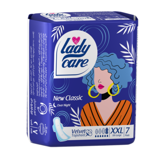 نوار بهداشتی لیدی کر بالدار مخملی نیمه ضخیم سایز XXL بسته ۷ عددی